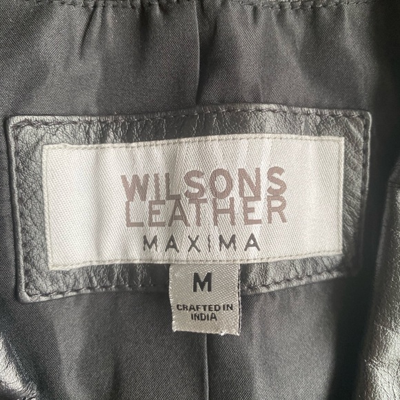 Wilson’s Leather Maxima black genuine leather button up jacket - Picture 12 of 16